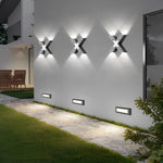 X Shape Creative Waterproof LED Black Modern Outdoor Wall Lamp Exterior Lights - Lamp Outdoor