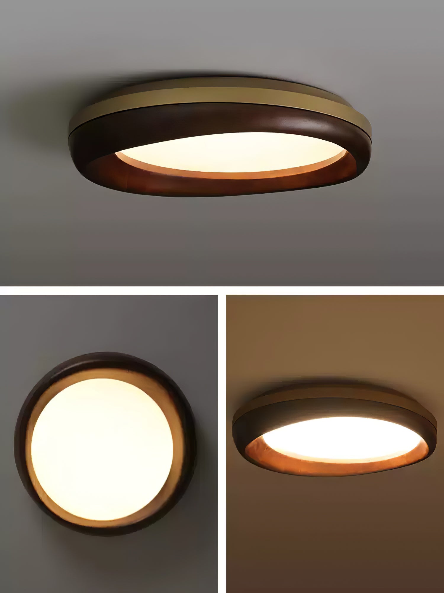 Eurtheara Organic Wood Glass Ceiling Light - Lamp Outdoor