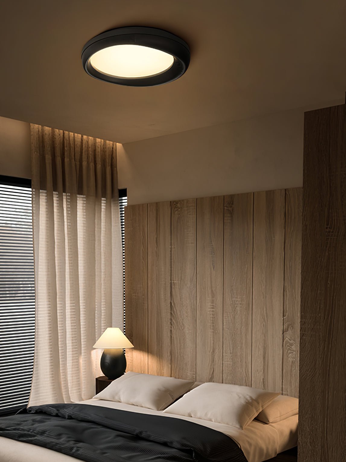 Eurtheara Organic Wood Glass Ceiling Light - Lamp Outdoor
