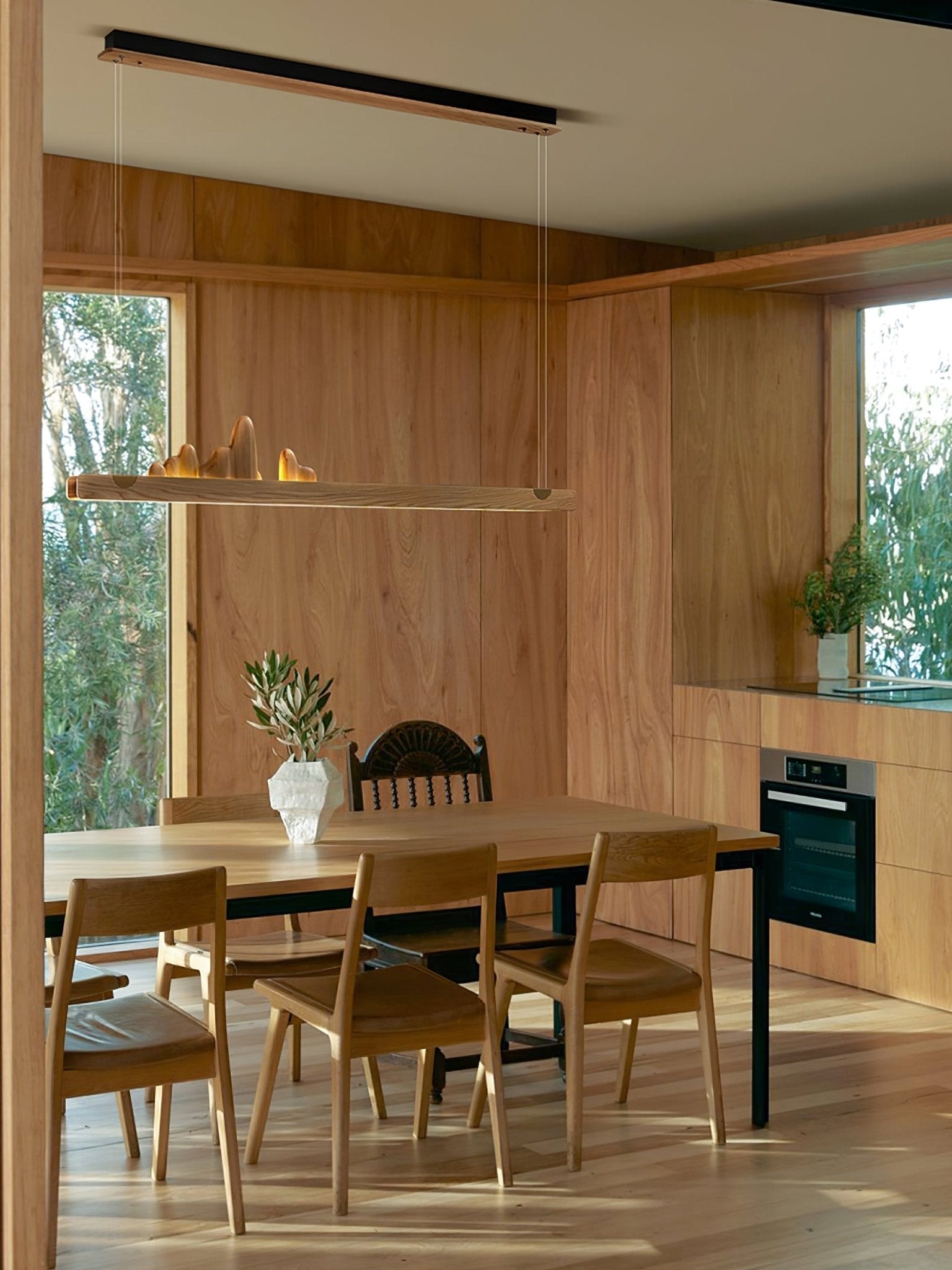 Daniel Modern Wood Pendant Light - Lamp Outdoor