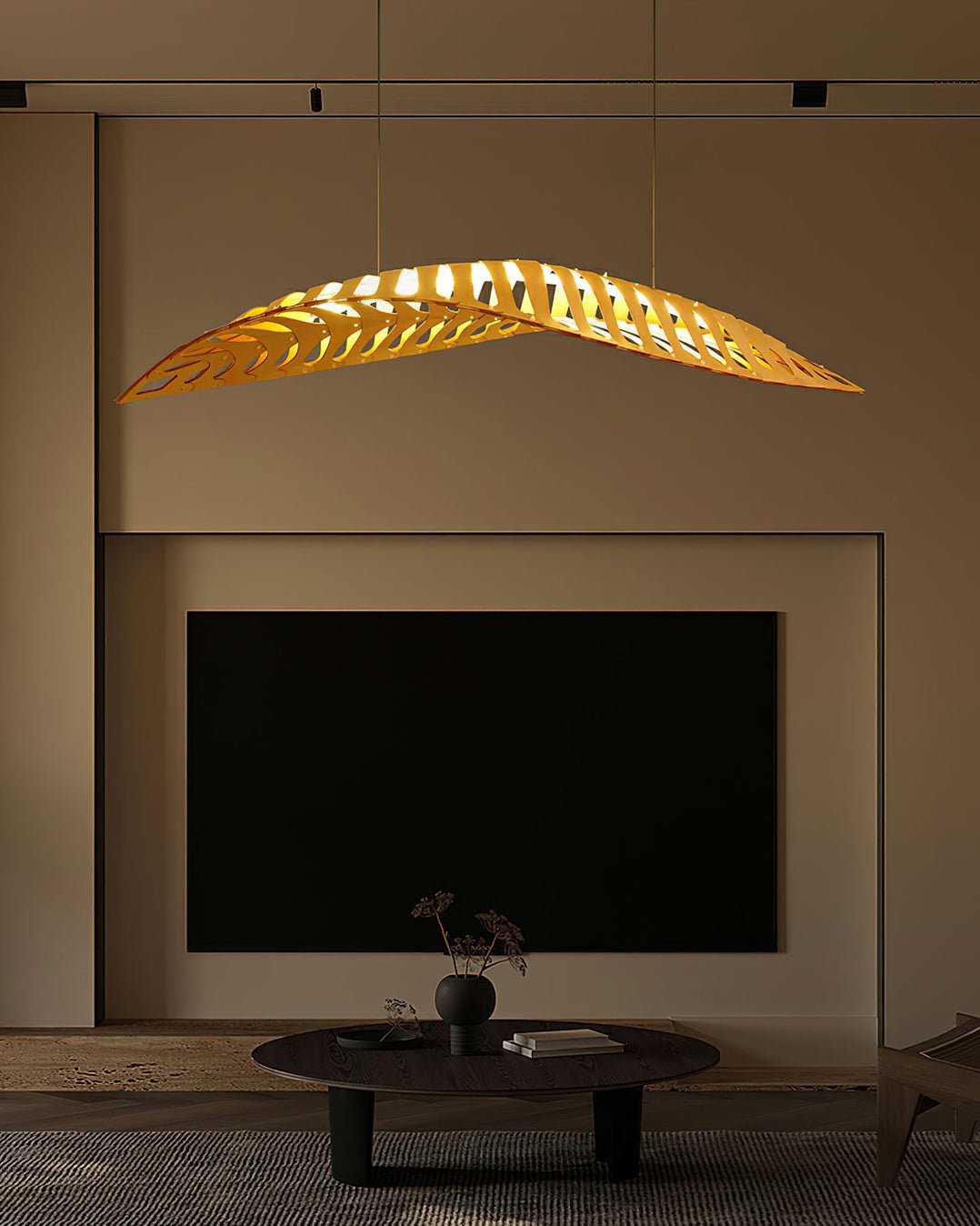 Veliren Leaf Wood Pendant Light - Lamp Outdoor