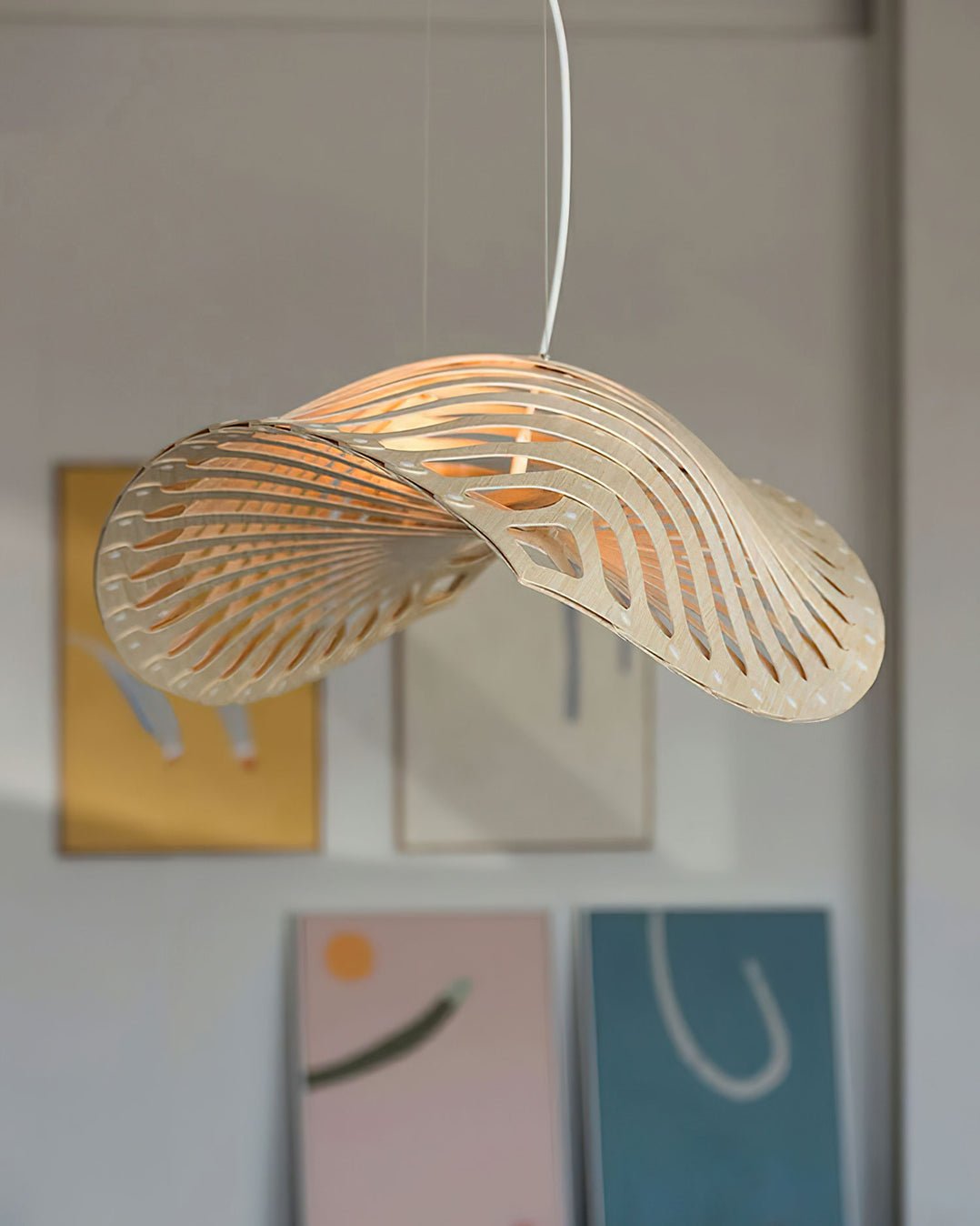 Veliren Leaf Wood Pendant Light - Lamp Outdoor