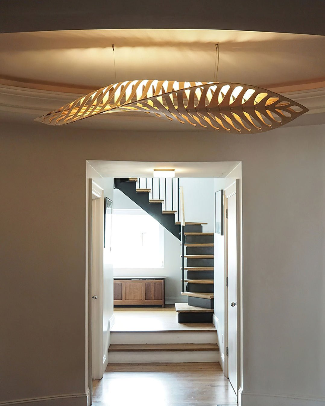 Veliren Leaf Wood Pendant Light - Lamp Outdoor