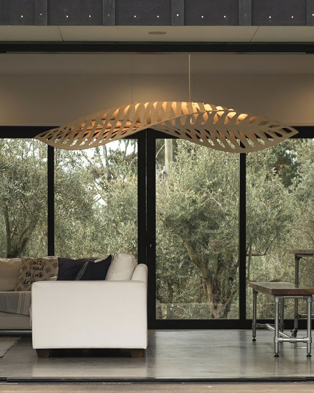 Veliren Leaf Wood Pendant Light - Lamp Outdoor