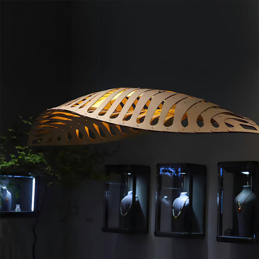 Veliren Leaf Wood Pendant Light - Lamp Outdoor
