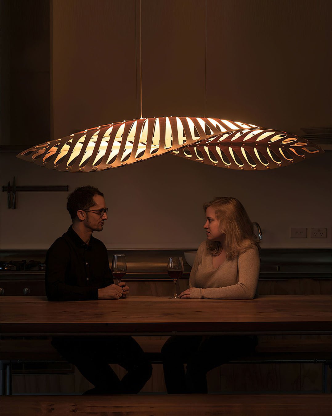 Veliren Leaf Wood Pendant Light - Lamp Outdoor