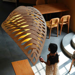 Veliren Leaf Wood Pendant Light - Lamp Outdoor