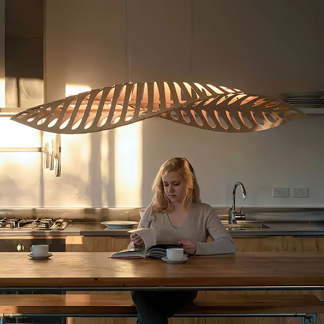 Veliren Leaf Wood Pendant Light - Lamp Outdoor