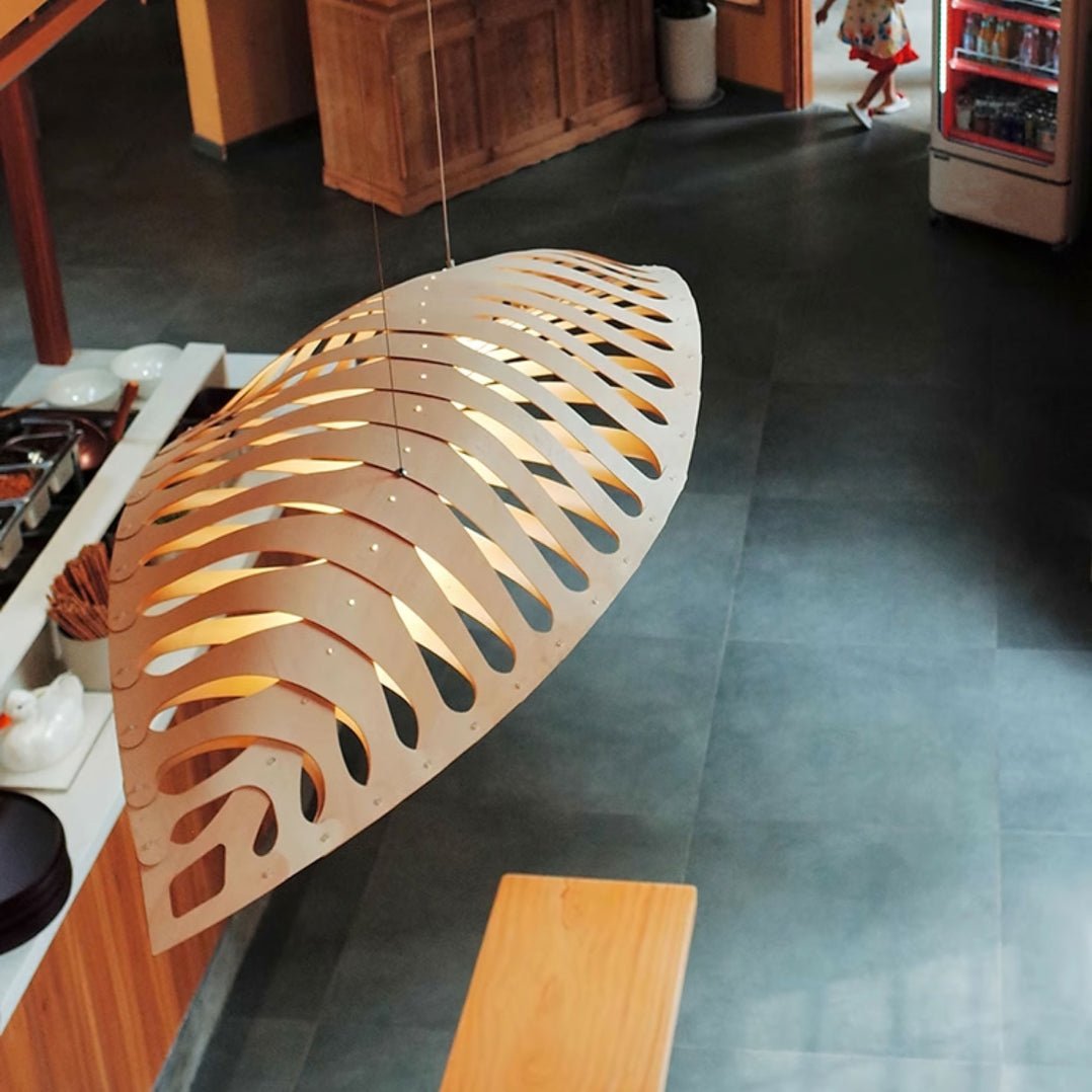 Veliren Leaf Wood Pendant Light - Lamp Outdoor