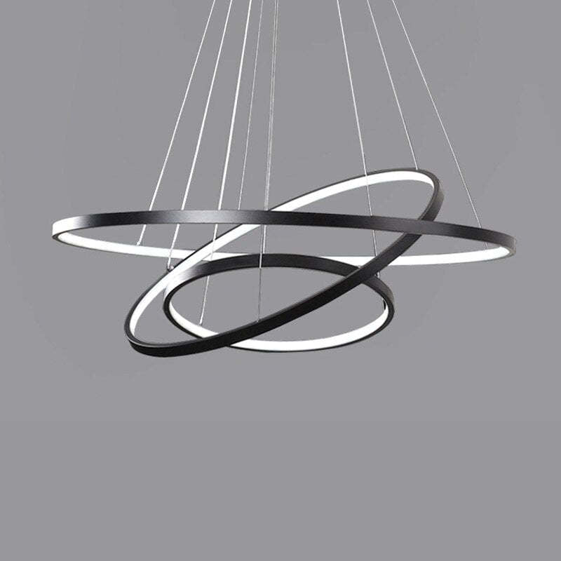Aluna Pendant Light, Inner Ring Illuminated, White/Black/Gold - Lamp Outdoor