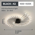 Wesley Flush-Mount Ceiling Light Fireworks, Black/Gold - Lamp Outdoor