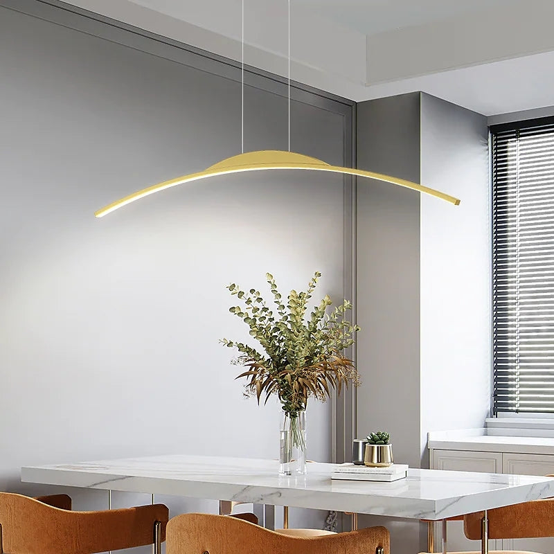 Floa Minimalist Linear Metal Remote Control Pendant Light - Lamp Outdoor