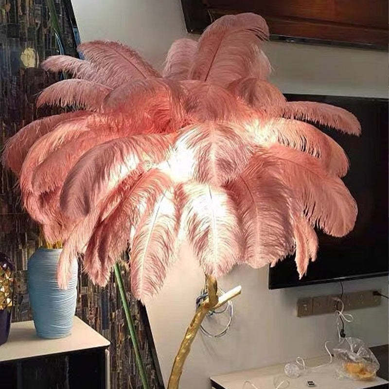 O'Moore Nordic Luxury Unique Ostrich Feather Floor Lamp/Table Lamp - Lamp Outdoor