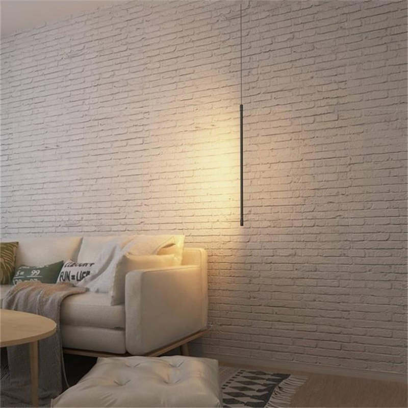 Erix Minimalist Linear Pendant Light Bedside, Black - Lamp Outdoor
