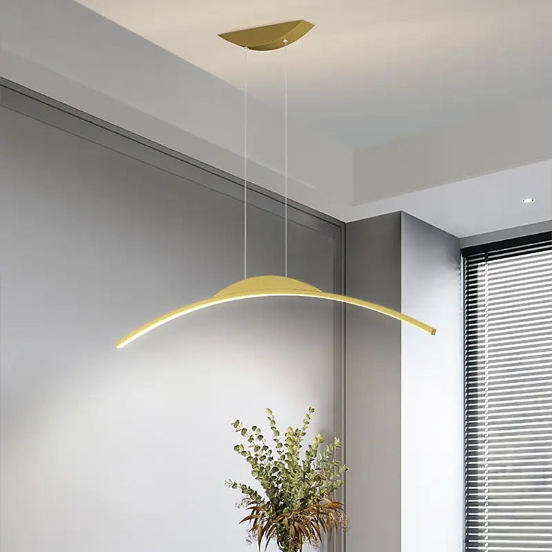 Floa Minimalist Linear Metal Remote Control Pendant Light - Lamp Outdoor