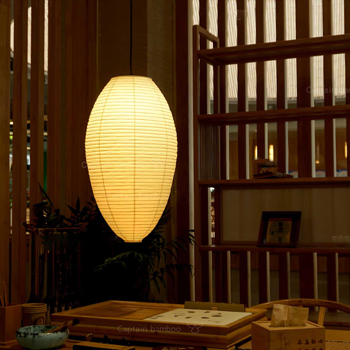 Washi Paper Chestnut Pendant Lamp - Lamp Outdoor