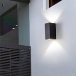 Tavon Minimalist Metal Square Outdoor Wall Lamp, Black - Lamp Outdoor