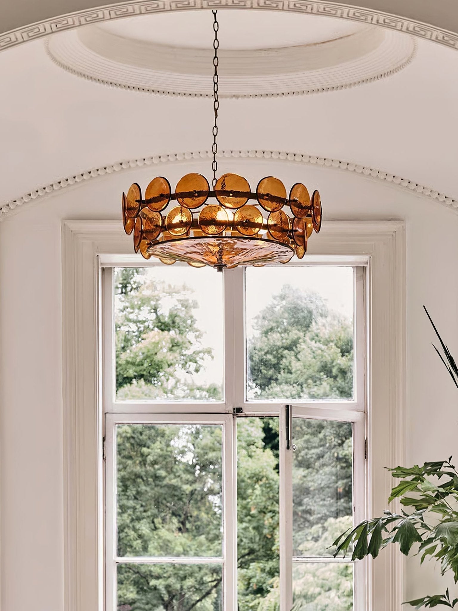 Aurora Chandelier Murano Glass Disc Vintage - Lamp Outdoor