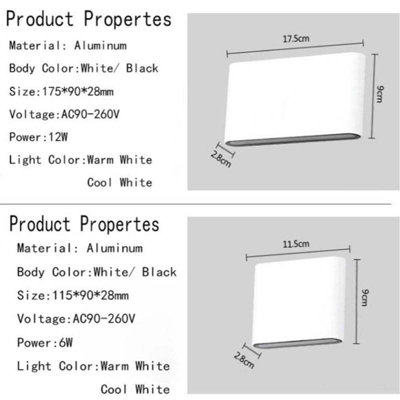 Bastro Modern Rectagulart Waterproof Outdoor Wall Lamp, Black/White - Lamp Outdoor