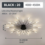 Wesley Flush-Mount Ceiling Light Fireworks, Black/Gold - Lamp Outdoor