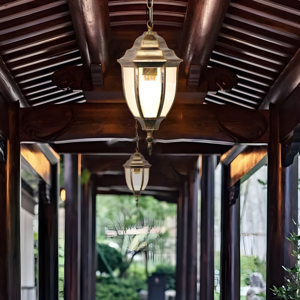 Antique Aluminum Waterproof Glass European Style Outdoor Chandeliers - Lamp Outdoor