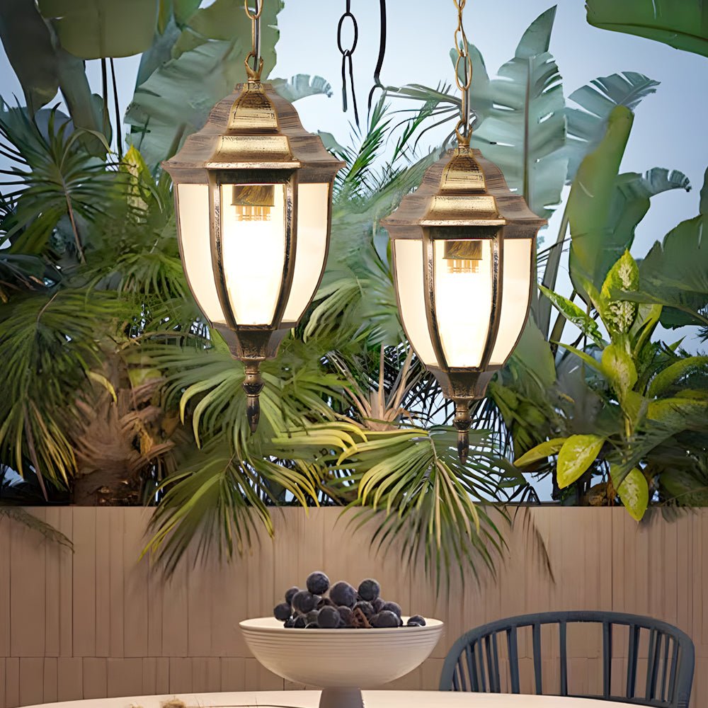 Antique Aluminum Waterproof Glass European Style Outdoor Chandeliers - Lamp Outdoor