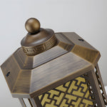 Antique Die-Cast Aluminum Waterproof Glass Shade Retro Fence Post Lights - Lamp Outdoor