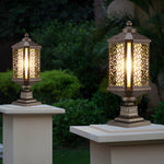 Antique Die-Cast Aluminum Waterproof Glass Shade Retro Fence Post Lights - Lamp Outdoor
