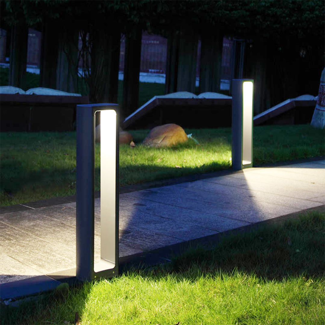 Square LED Garden Outdoor Bollard Light Minimalist Style - Lamp Outdoor