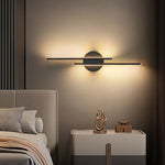 Elgo Modern Nordic Disc/Linear Metal LED Wall Lamp, Black/White - Lamp Outdoor