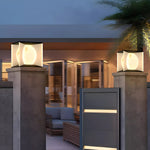 Square Stainless Steel Outdoor Waterproof a pillar lights with Acrylic Lampshade - Lamp Outdoor