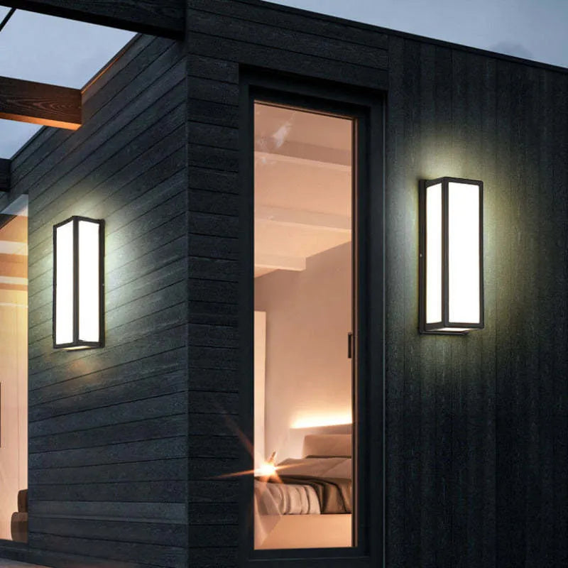 Linae Modern Waterproof Metal Cross Outdoor Wall Lamp, Black - Lamp Outdoor