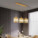 Vina Modern Cluster Cylinder Glass Pendant Light, Black/Gold - Lamp Outdoor