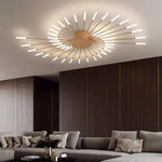 Wesley Flush-Mount Ceiling Light Fireworks, Black/Gold - Lamp Outdoor