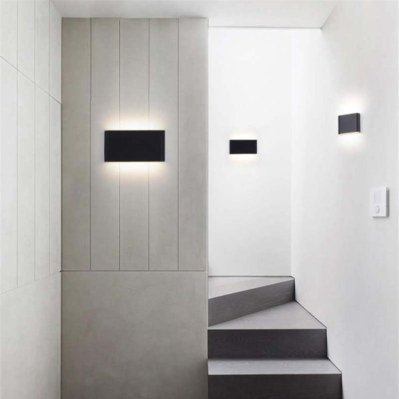 Bastro Modern Rectagulart Waterproof Outdoor Wall Lamp, Black/White - Lamp Outdoor