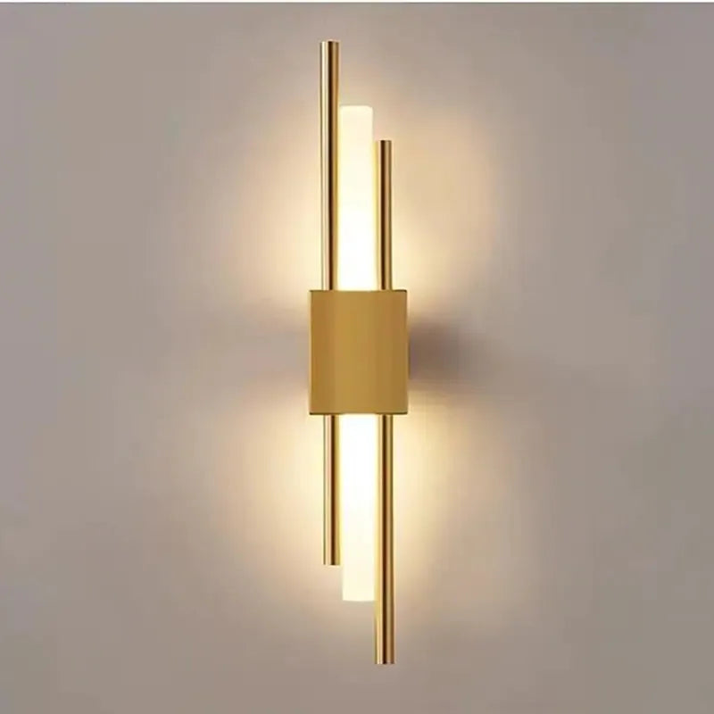 Dune Modern Bar Metal LED Wall Lamp, Black/Gold - Lamp Outdoor