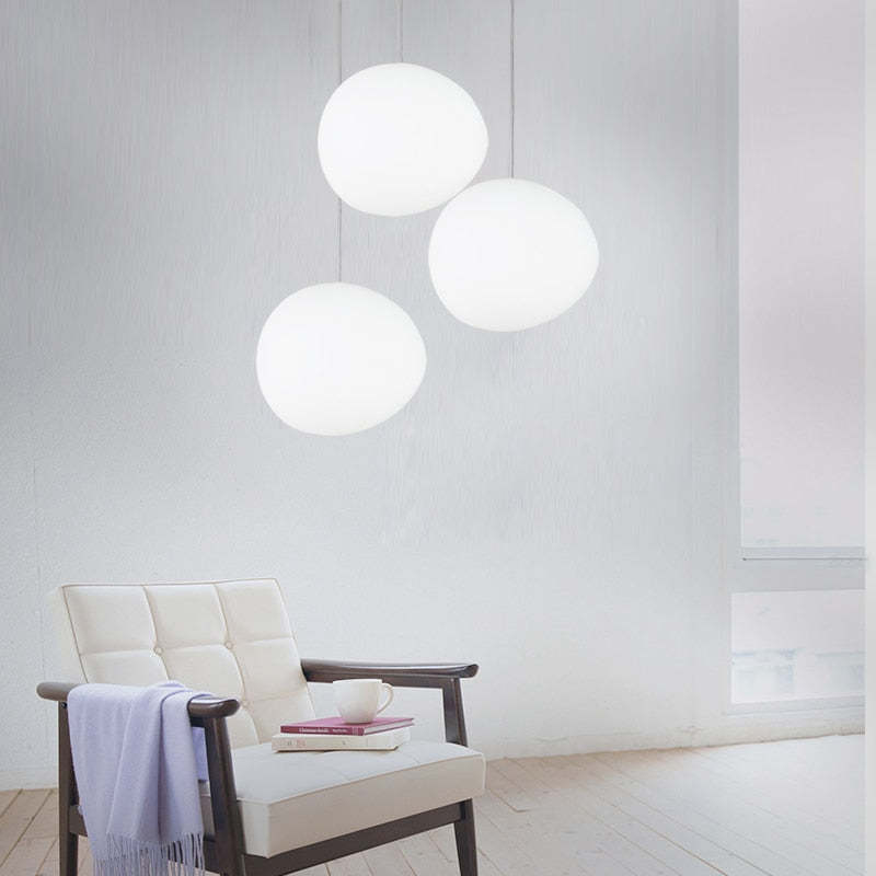 Elun Sleek Minimalist Floating Egg-shaped Glass Pendant Light - Lamp Outdoor