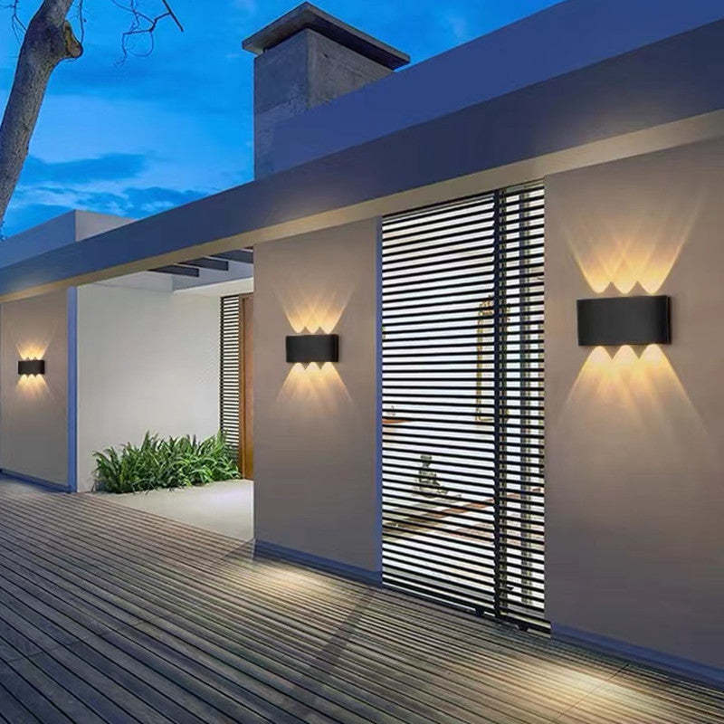 Ray Modern Rectangular Metal Outdoor Wall Lamp Water-Wave - Lamp Outdoor