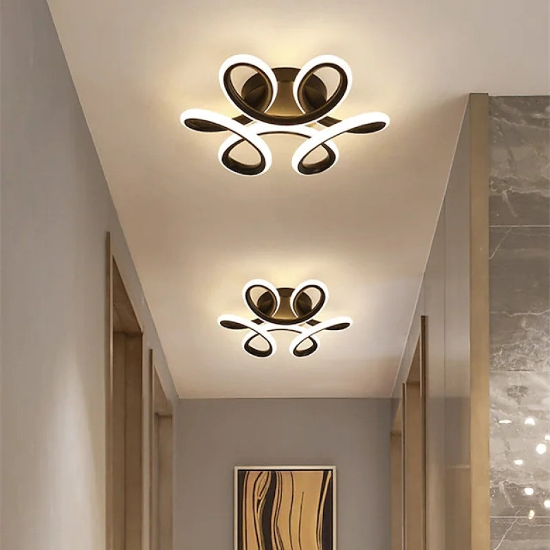 Fael Modern Flower Shape Metal Ceiling Light, Black/White, Hallway - Lamp Outdoor