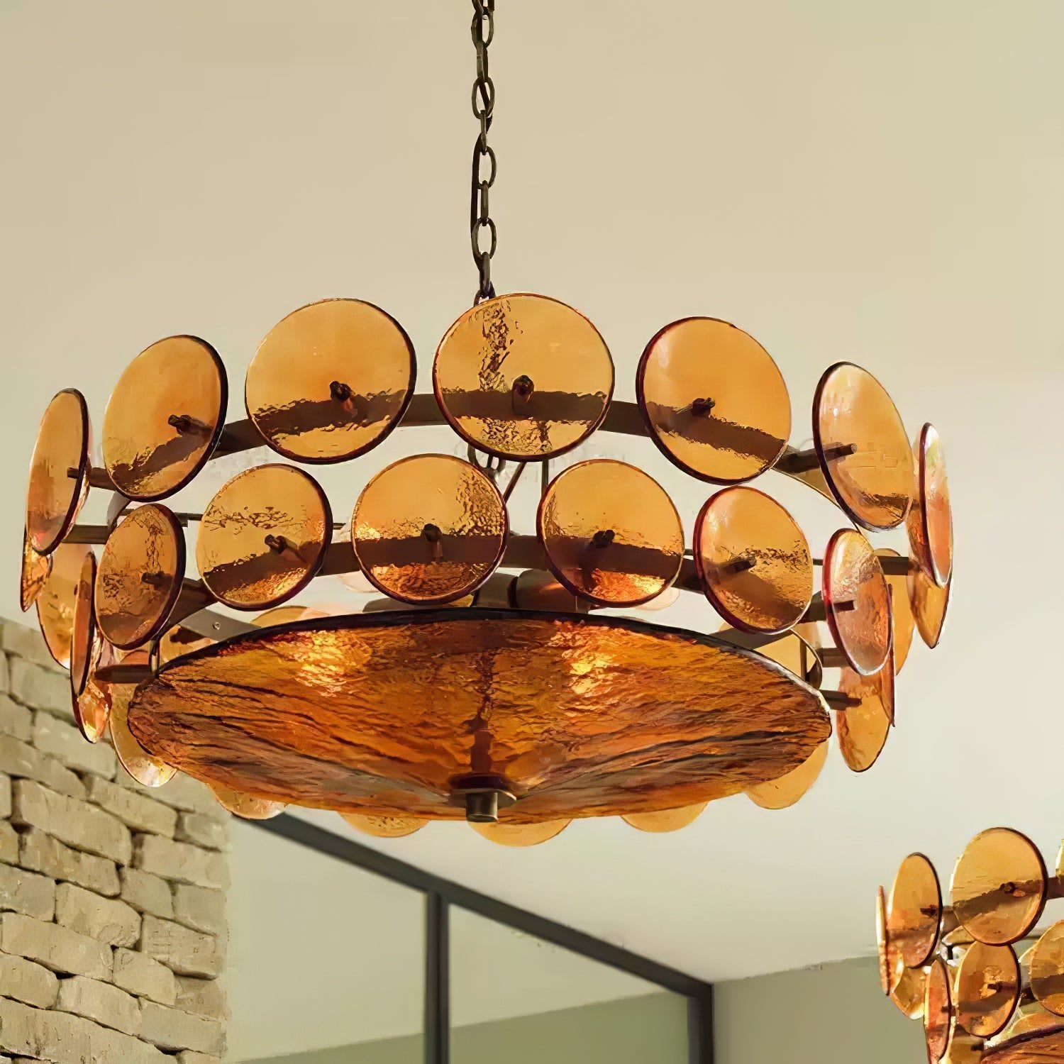 Aurora Chandelier Murano Glass Disc Vintage - Lamp Outdoor