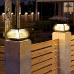 Black Lattice Hardiwred/Solar Outdoor Post Pier Mount Light - Lamp Outdoor