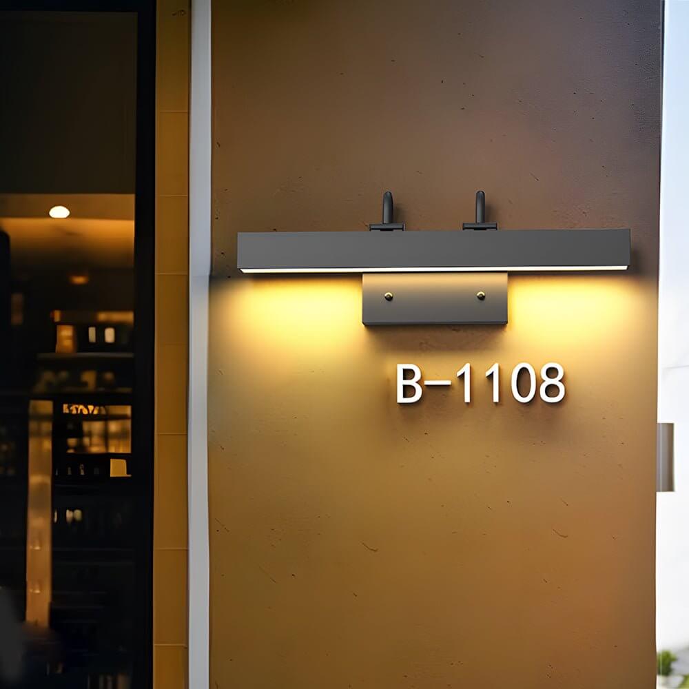 Black LED Wall-Mounted Light for House Number - Lamp Outdoor