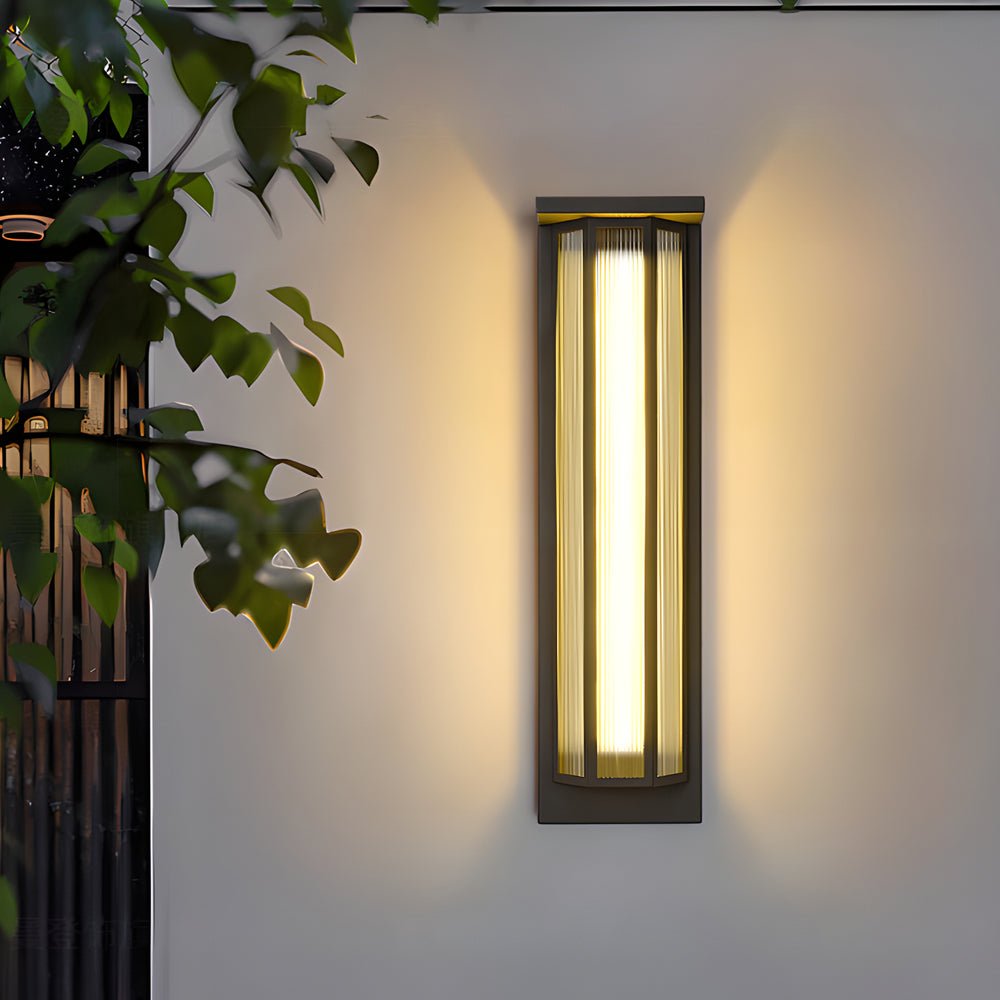 Black Rectangular Transparent Acrylic LED Outdoor Wall Lights - Lamp Outdoor