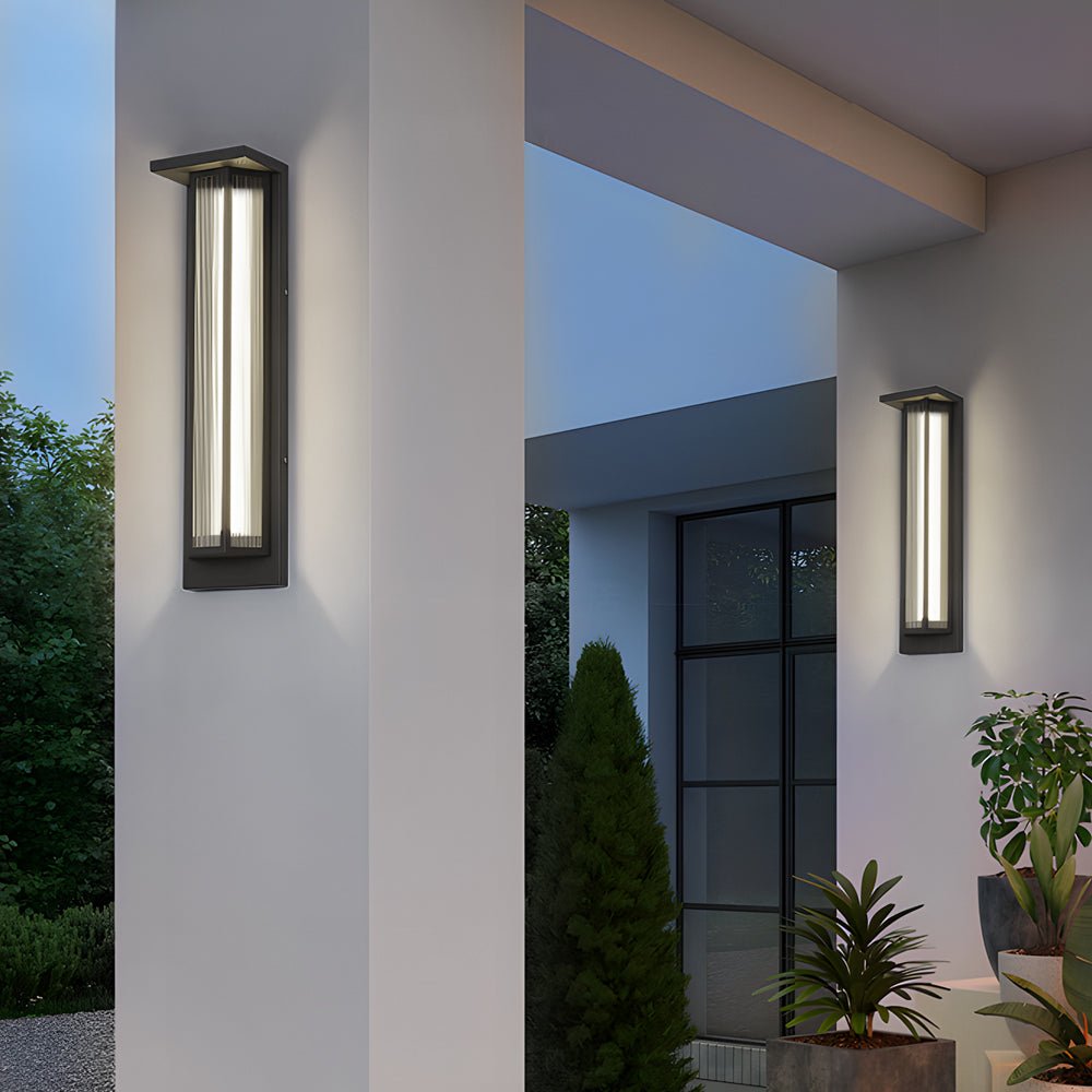 Black Rectangular Transparent Acrylic LED Outdoor Wall Lights - Lamp Outdoor