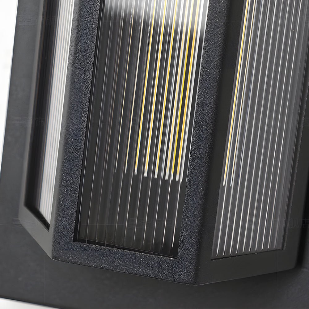 Black Rectangular Transparent Acrylic LED Outdoor Wall Lights - Lamp Outdoor