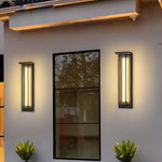 Black Rectangular Transparent Acrylic LED Outdoor Wall Lights - Lamp Outdoor