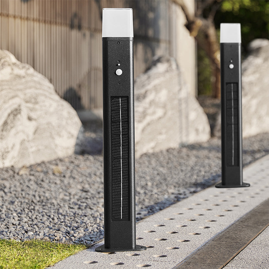 Motion Sensor Black Torchiere Floor Lamp Solar-Powered - Lamp Outdoor