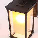Black Square Outdoor Wall Lantern with Double Glass Shade - Lamp Outdoor
