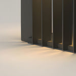 Black Square Pier-Mount Outdoor Post Light Garden Wired Solar Pillar Light - Lamp Outdoor