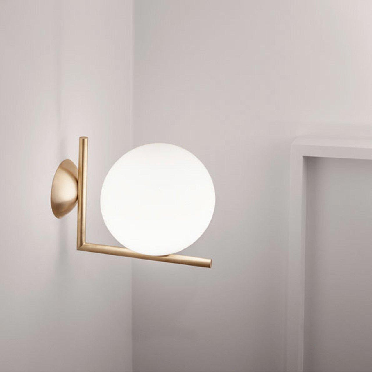 Blown Glass Opal Glass Wall Lamp - Lamp Outdoor
